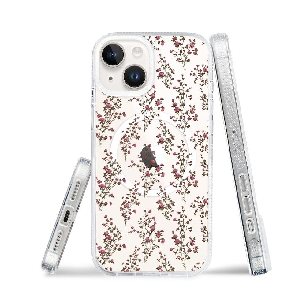 Etui do iPhone 13 z MagSafe przeźroczyste, silikonowe Flexi, Mini Patterns, Różyczki - obrazek 3