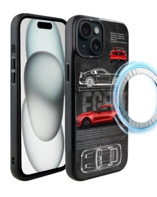 Etui do iPhone 15 IBIZU DropGuard Matt z MagSafe, TechDrive, GT V8 “Coyote”