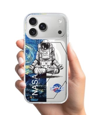 Etui do iPhone 17 Pro Max z MagSafe przeźroczyste, silikonowe Flexi, keep calm in Cosmos