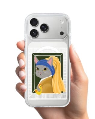 Etui do iPhone 17 Pro Max z MagSafe przeźroczyste, silikonowe Flexi, kotek z kurczakiem