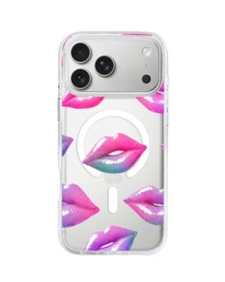 Etui do iPhone 17 Pro Max z MagSafe przeźroczyste, silikonowe Flexi, hologramowe usta