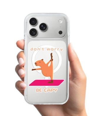 Etui do iPhone 17 Pro Max z MagSafe przeźroczyste, silikonowe Flexi, kapibara