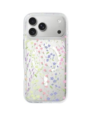 Etui do iPhone 17 Pro Max z MagSafe przeźroczyste, silikonowe Flexi, kwiaty polne