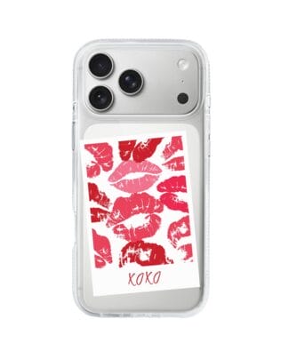 Etui do iPhone 17 Pro Max z MagSafe przeźroczyste, silikonowe Flexi, pocałunki, Polaroid