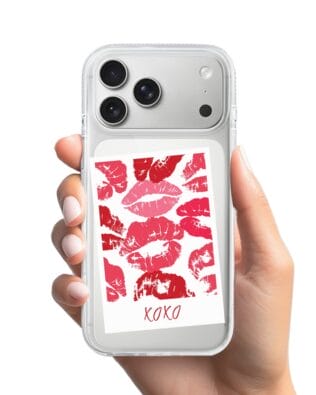Etui do iPhone 17 Pro Max z MagSafe przeźroczyste, silikonowe Flexi, pocałunki, Polaroid