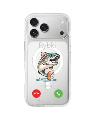 Etui do iPhone 17 Pro Max z MagSafe przeźroczyste, silikonowe Flexi, rybki dzwonią