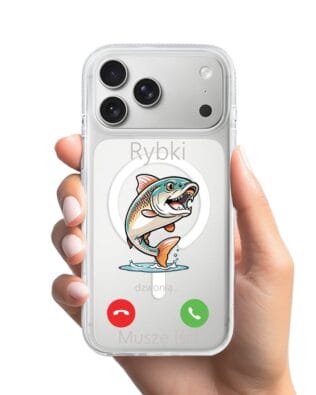 Etui do iPhone 17 Pro Max z MagSafe przeźroczyste, silikonowe Flexi, rybki dzwonią