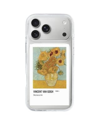 Etui do iPhone 17 Pro Max z MagSafe przeźroczyste, silikonowe Flexi, słoneczniki Van Gogh