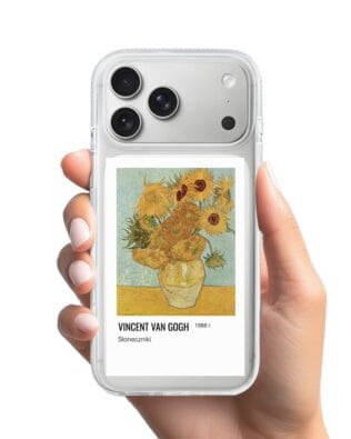 Etui do iPhone 17 Pro Max z MagSafe przeźroczyste, silikonowe Flexi, słoneczniki Van Gogh