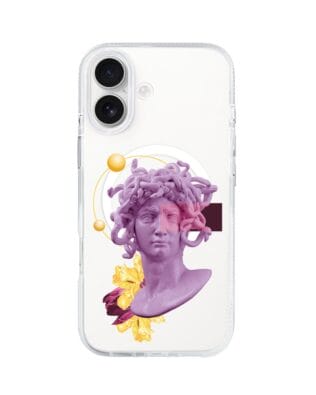 Etui do iPhone 17 z MagSafe przeźroczyste, silikonowe Flexi, antyczna figura, meduza