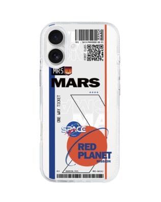Etui do iPhone 17 z MagSafe przeźroczyste, silikonowe Flexi, bilet na Mars
