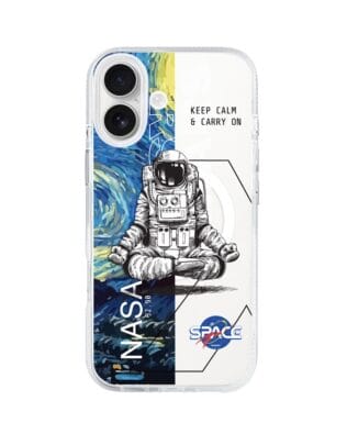 Etui do iPhone 17 z MagSafe przeźroczyste, silikonowe Flexi, keep calm in Cosmos