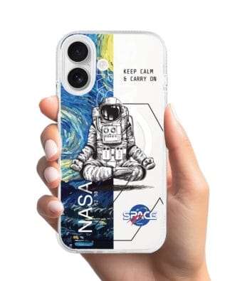 Etui do iPhone 17 z MagSafe przeźroczyste, silikonowe Flexi, keep calm in Cosmos