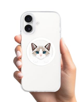 Etui do iPhone 17 z MagSafe przeźroczyste, silikonowe Flexi, kot birmański