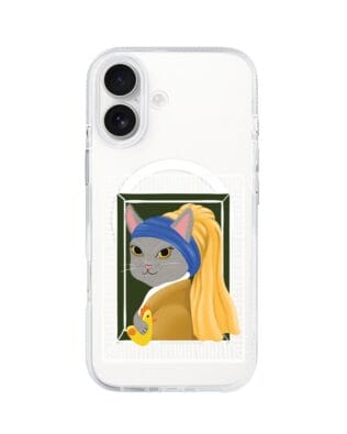Etui do iPhone 17 z MagSafe przeźroczyste, silikonowe Flexi, kotek z kurczakiem