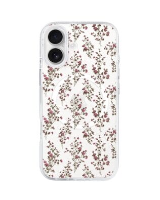 Etui do iPhone 17 z MagSafe przeźroczyste, silikonowe Flexi, Mini Patterns, Różyczki