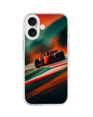 Etui do iPhone 17 z MagSafe przeźroczyste, silikonowe Flexi, Szybkie Auta, Wyścig F1