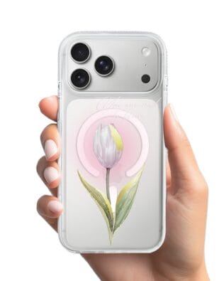 Etui do iPhone 17 Pro Max z MagSafe przeźroczyste, silikonowe Flexi, tulipan