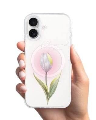 Etui do iPhone 17 z MagSafe przeźroczyste, silikonowe Flexi, tulipan