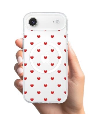 Etui do iPhone Air z MagSafe przeźroczyste, silikonowe Flexi, Mini Patterns, Serduszka