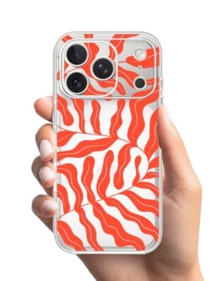 Etui do iPhone 17 Pro Max przeźroczyste, silikonowe Flexi, Summer Patterns, koralowy wzór