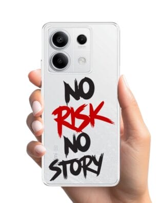 Etui do Xiaomi Redmi Note 13 Pro 5G przeźroczyste, silikonowe Flexi, Positive Vibes, No Risk No Story