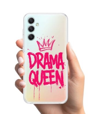 Etui do Samsung Galaxy A34 5G przeźroczyste, silikonowe Flexi, Positive Vibes, Drama Queen