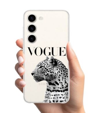 Etui do Samsung Galaxy S23 Plus przeźroczyste, silikonowe Flexi, Positive Vibes, Tygrys Vogue