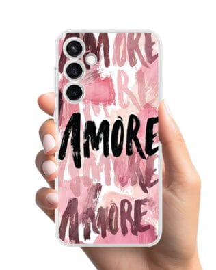 Etui do Samsung Galaxy S23 przeźroczyste, silikonowe Flexi, Positive Vibes, Amore Amore