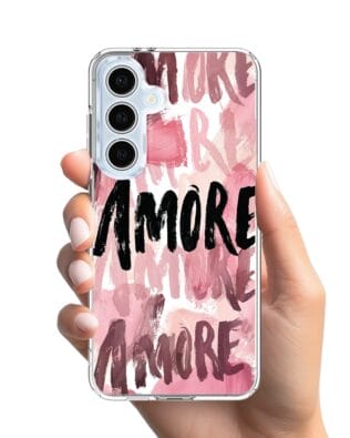 Etui do Samsung Galaxy S24 FE z MagSafe przeźroczyste, silikonowe Flexi, Positive Vibes, Amore Amore