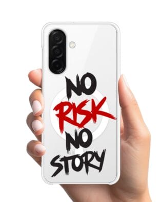 Etui do Samsung Galaxy A26 5G z MagSafe przeźroczyste, silikonowe Flexi, Positive Vibes, No Risk No Story
