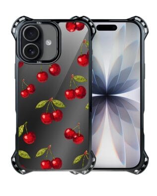 Etui do iPhone 17 IBIZU DropGuard Ultra z MagSafe, Midnight Mirror, Wiśniowa noc