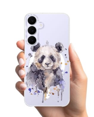 Etui do Samsung Galaxy S25 FE z MagSafe przeźroczyste, silikonowe Flexi, Akwarelowe Zoo, Panda