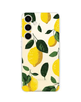 Etui do Samsung Galaxy S25 przeźroczyste, silikonowe Flexi, Italian Summer, Cytrynowe