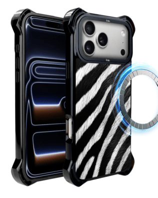 Etui do iPhone 17 Pro Max IBIZU DropGuard Ultra z MagSafe, Zew Natury, Zebra