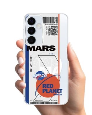 Etui do Samsung Galaxy A55 5G z MagSafe przeźroczyste, silikonowe Flexi, bilet na Mars