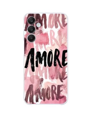 Etui do Samsung Galaxy M35 5G przeźroczyste, silikonowe Flexi, Positive Vibes, Amore Amore