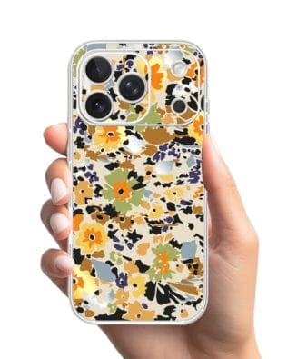 Etui do iPhone 17 Pro przeźroczyste, silikonowe Flexi, Summer Patterns, malowane kwiatki
