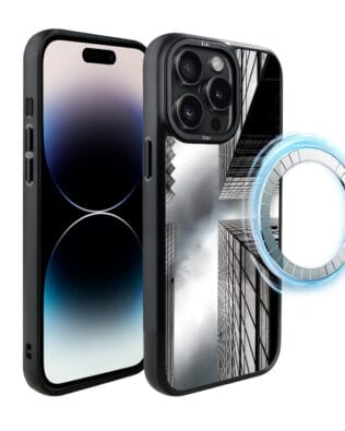 Etui do iPhone 14 Pro IBIZU DropGuard Matt z MagSafe, Noir City, Drapacze chmur