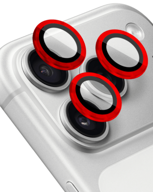 Metalowa osłona obiektywu aparatu ze szkła hartowanego 9H do iPhone 17 Pro Max, 1 zestaw, czerwone