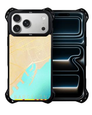 Etui do iPhone 17 Pro IBIZU DropGuard Ultra z MagSafe, mapy świata, Barcelona