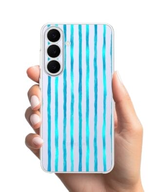 Etui do Samsung Galaxy S25 FE przeźroczyste, silikonowe Flexi, Summer Patterns, błękitne paski