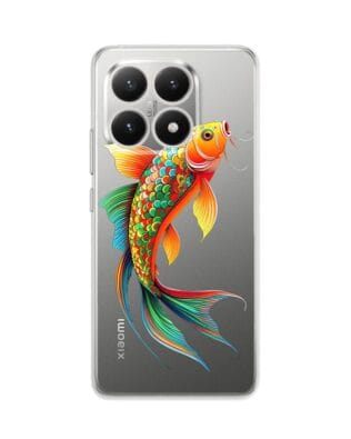 Etui do Xiaomi 15T przeźroczyste, silikonowe Flexi, Dzika Mandala, Złota ryba