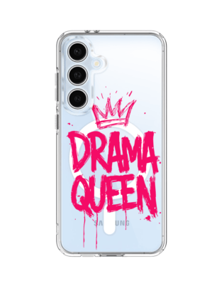 Etui do Samsung Galaxy S24 FE z MagSafe przeźroczyste, silikonowe Flexi, Positive Vibes, Drama Queen