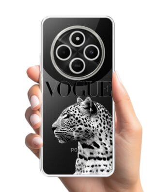 Etui do Xiaomi POCO C75 przeźroczyste, silikonowe Flexi, Positive Vibes, Tygrys Vogue