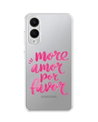 Etui do Samsung Galaxy S25 Edge przeźroczyste, silikonowe Flexi, Positive Vibes, More amore per favore