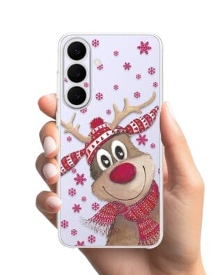 Etui do Samsung Galaxy S25 FE przeźroczyste, silikonowe Flexi, Renifer