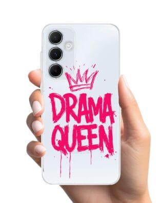 Etui do Samsung Galaxy A35 5G przeźroczyste, silikonowe Flexi, Positive Vibes, Drama Queen