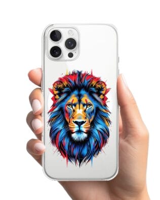 Etui do iPhone 12 Pro z MagSafe przeźroczyste, silikonowe Flexi, Dzika Mandala, Lew