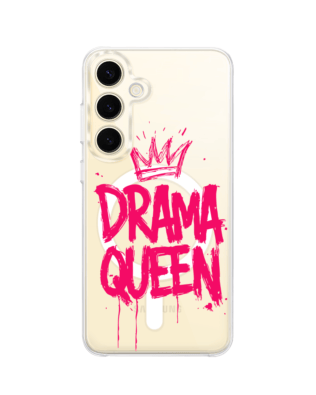 Etui do Samsung Galaxy S24 z MagSafe przeźroczyste, silikonowe Flexi, Positive Vibes, Drama Queen